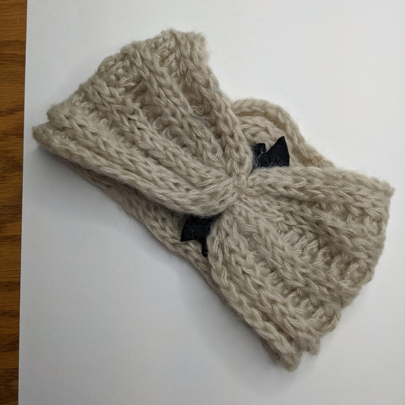 Tan Soft Knitted Wrap Headband Hair Accessory S - Picture 3 of 7